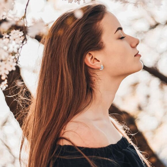 Gold Hoop Earrings Women 14k Gold Plated Zirconia Hypoallergenic Jewelry - Picture 4 of 6